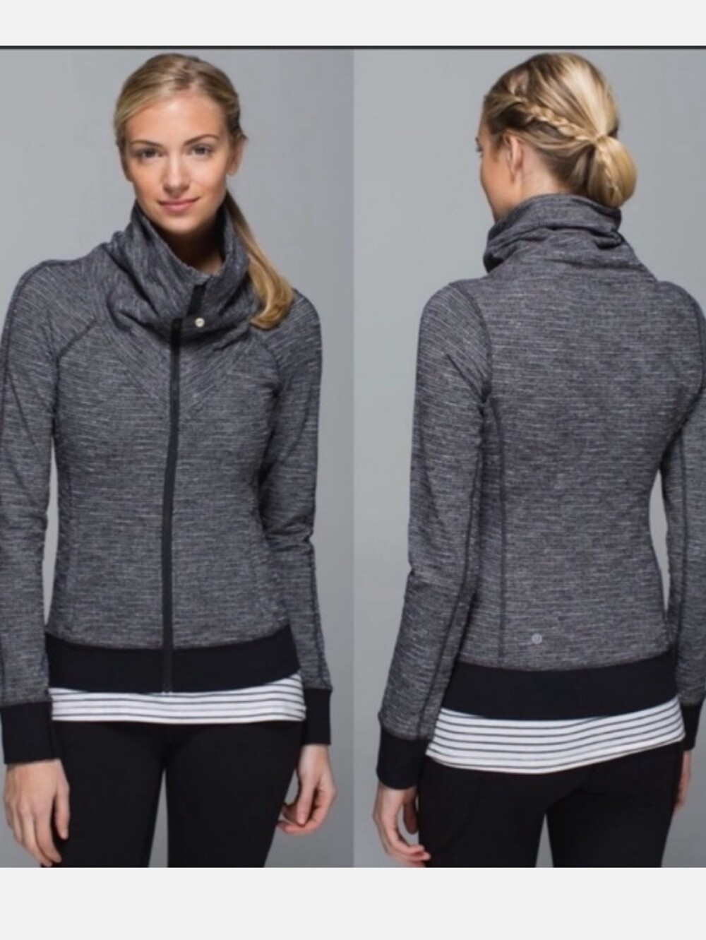 Lululemon Be Present jacket Coco Pique Black size 12